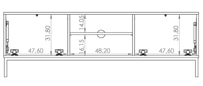 Szafka RTV Perila 150 cm hikora