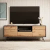 Szafka RTV Ploystea 137 cm Czarny / dąb wotan