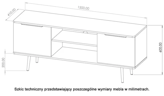 Szafka RTV Rinnili 150 cm Czarny grafit/Captains Deck