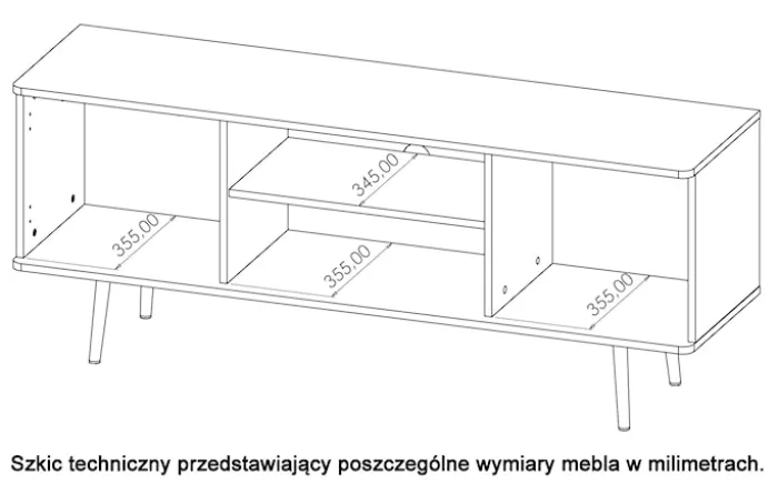 Szafka RTV Rinnili 150 cm Czarny grafit/Captains Deck