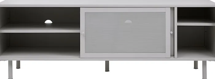 Szafka RTV Sonaves 160 cm metalowa z przesuwnymi drzwiami szara