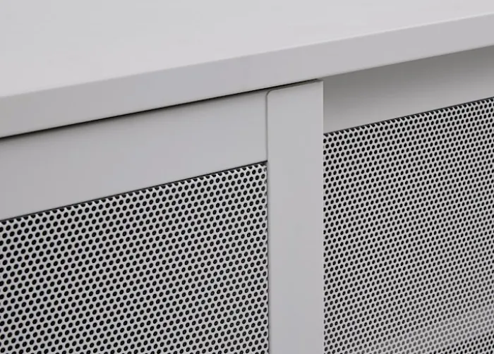 Szafka RTV Sonaves 160 cm metalowa z przesuwnymi drzwiami szara