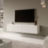 Szafka RTV Telire 138,6 cm Biały z lamelowym frontem