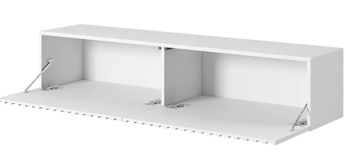 Szafka RTV Telire 138,6 cm Biały z lamelowym frontem