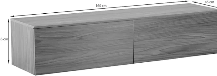 Szafka RTV Thogize 160 cm wisząca beżowa