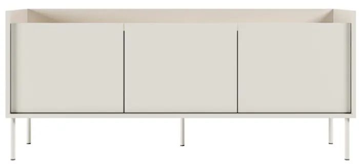 Szafka RTV Tovi trzydrzwiowa 140 cm biała/dąb lindberg