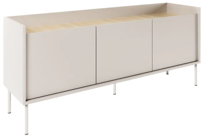 Szafka RTV Tovi trzydrzwiowa 140 cm kaszmir/dąb lindberg