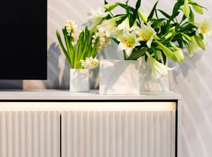 Szafka RTV Trend 193 cm z LED Biała