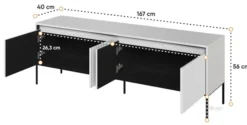 Szafka RTV Trend 167 cm z LED Biała