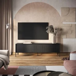 Szafka RTV Trend 193 cm z LED Czarna