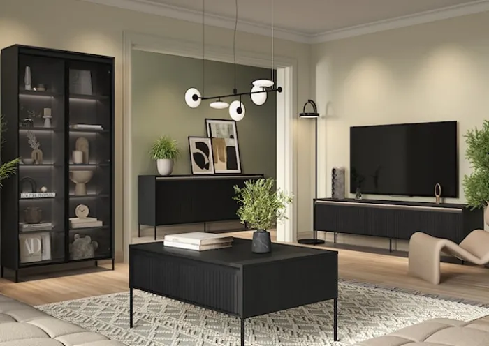 Szafka RTV Trend 167 cm z LED Czarna