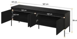 Szafka RTV Trend 167 cm z LED Czarna