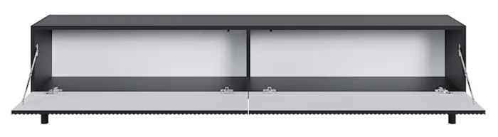 Szafka RTV Veldio New z frezowanym frontem 175 cm czarna