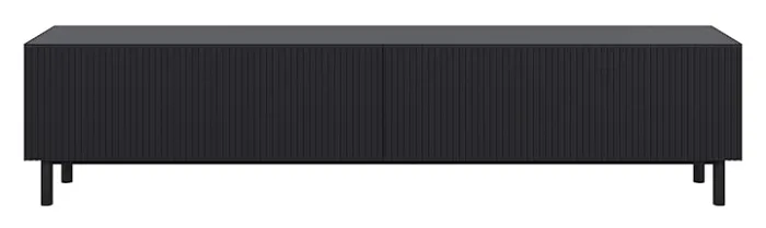 Szafka RTV Veldio New z frezowanym frontem 175 cm czarna