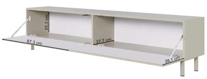 Szafka RTV Veldio New z frezowanym frontem 175 cm czarna