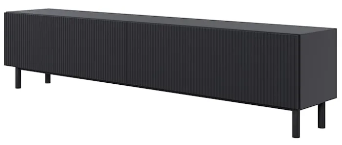 Szafka RTV Veldio New z frezowanym frontem 175 cm czarna
