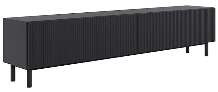 Szafka RTV Veldio New z frezowanym frontem 175 cm czarna