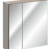 Szafka wisząca Olimmi z lustrem 60 cm szara / dąb santa