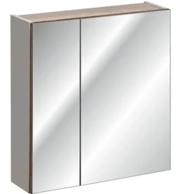 Szafka wisząca Olimmi z lustrem 60 cm szara / dąb santa