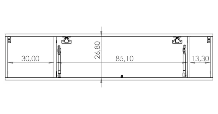 Szafka wisząca Perila 135 cm zamykana hikora