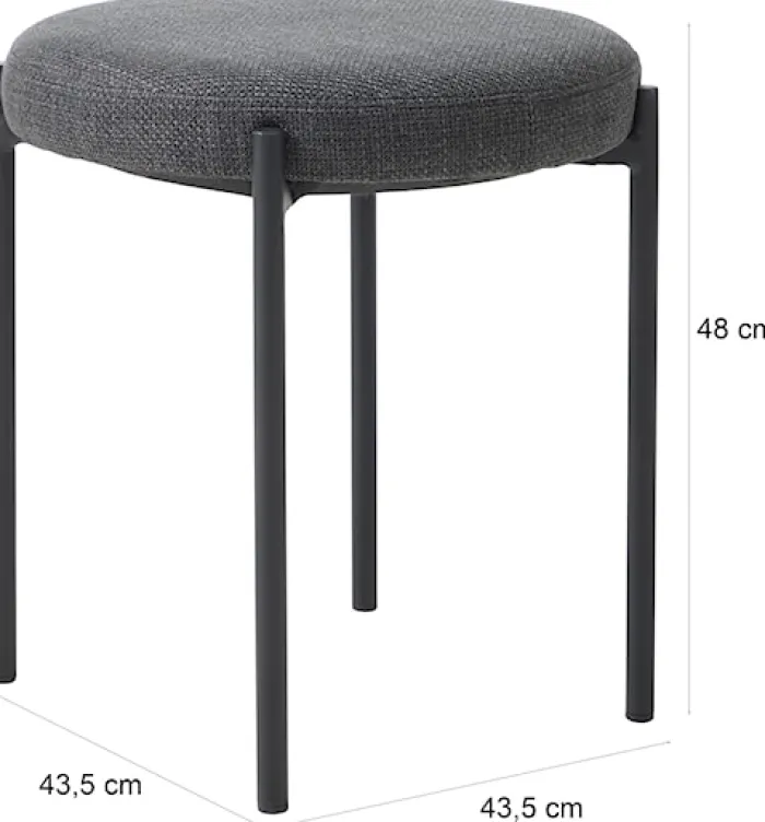 Taboret z tapicerowanym siedziskiem Pelican grafitowy