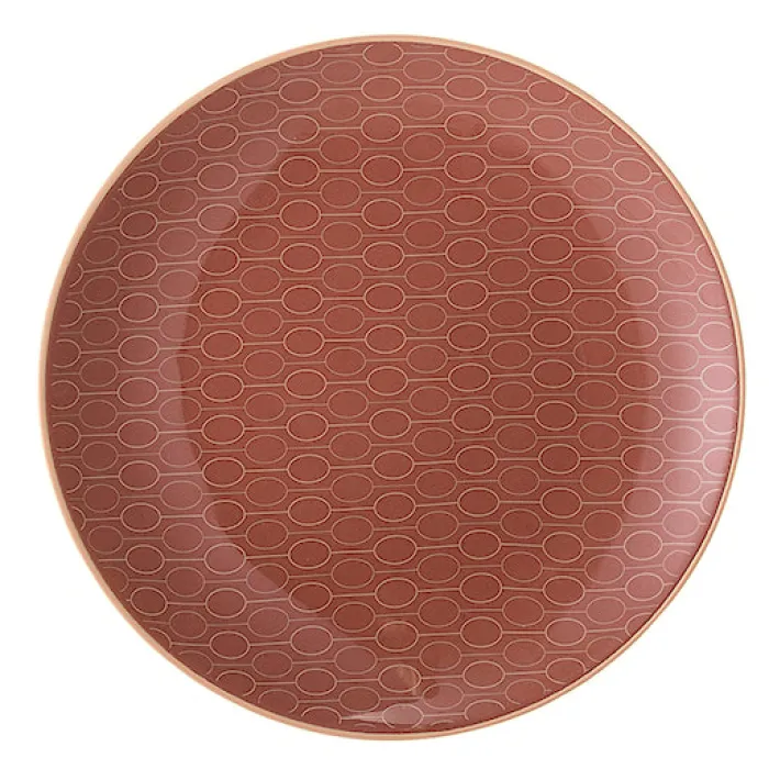 Talerz Bloomingville Wibke z kamionki pomarańczowy średnica 20 cm