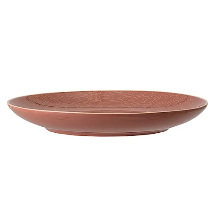 Talerz Bloomingville Wibke z kamionki pomarańczowy średnica 20 cm