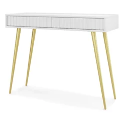 Toaletka Bello 104 cm biała ze złotymi nogami