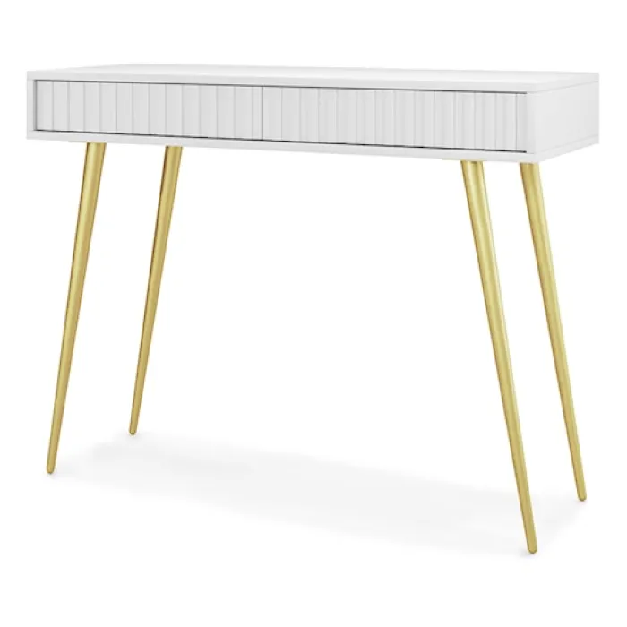 Toaletka Bello 104 cm biała ze złotymi nogami