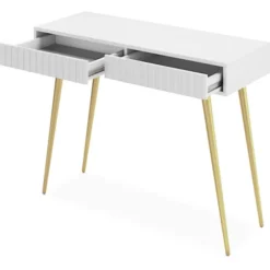 Toaletka Bello 104 cm biała ze złotymi nogami