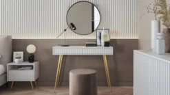 Toaletka Bello 104 cm biała ze złotymi nogami