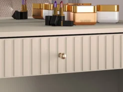 Toaletka Caletto z szufladą 92 cm ozdobne lamele beżowa