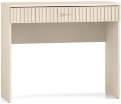 Toaletka Caletto z szufladą 92 cm ozdobne lamele beżowa