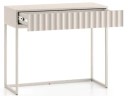 Toaletka Derriva z szufladą i ryflowanymi frontami 91 cm kaszmir