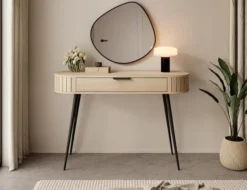 Toaletka Lovi z szufladą i ryflowaniem 120 cm dąb cremona