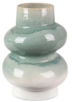 Wazon Liana ceramiczny miętowo-kremowy