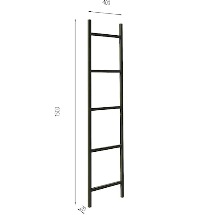 Wieszak na ręczniki Gierce w formie drabinki czarny 40x2x150 cm