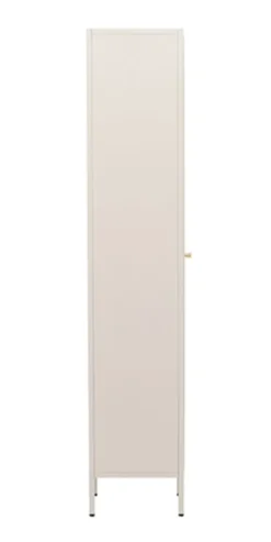 Witryna Bequiti 180x37 cm wysoka beżowa z drzwiczkami