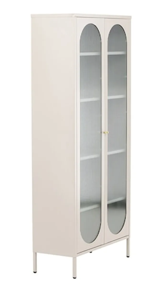 Witryna dwudrzwiowa Bequiti 180x80 cm wysoka beżowa