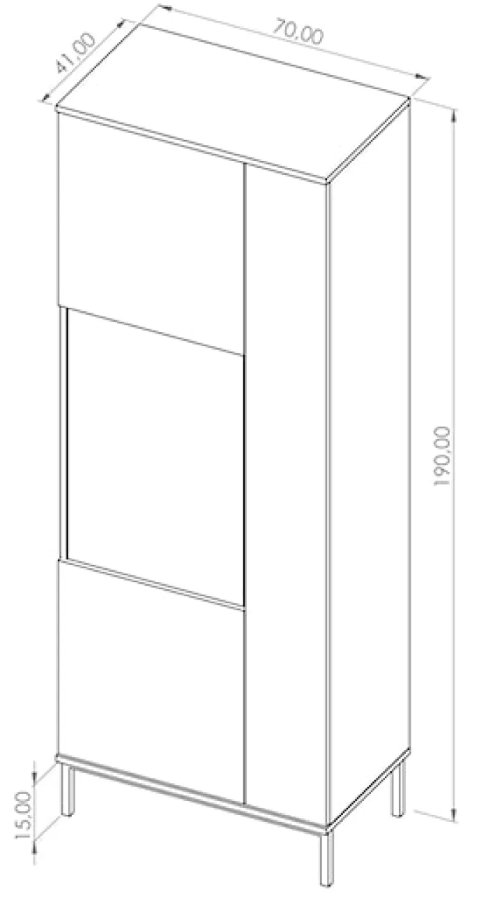 Witryna dwudrzwiowa Perila 70 cm hikora