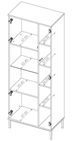 Witryna dwudrzwiowa Perila 70 cm hikora