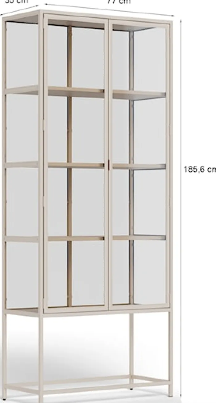 Witryna dwudrzwiowa Seaford 77 cm beżowa