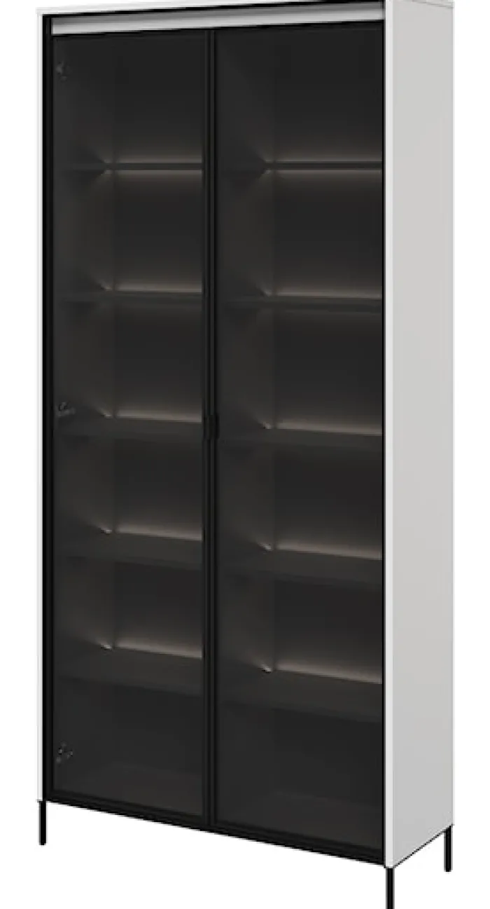 Witryna dwudrzwiowa Trend 92 cm z LED Biała