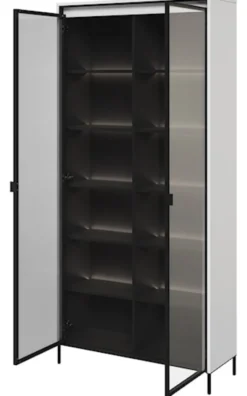 Witryna dwudrzwiowa Trend 92 cm z LED Biała
