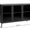 Witryna metalowa Avensunly 85 cm z przeszkleniem czarna