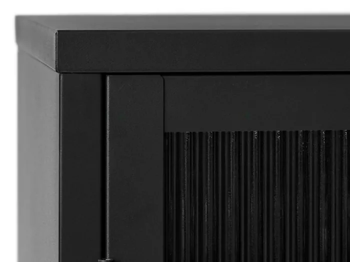 Witryna metalowa Avensunly 85 cm z przeszkleniem czarna