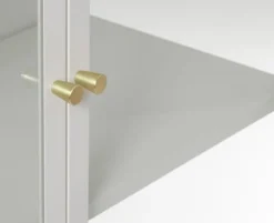 Witryna metalowa Zeins dwudrzwiowa na wysokiej podstawie jasnoszara