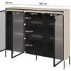 Witryna trzydrzwiowa Trend 150 cm z LED Beżowa