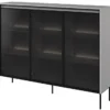 Witryna trzydrzwiowa Trend 150 cm z LED Szara
