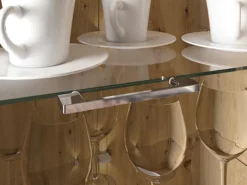 Witryna wysoka Fandri 65 cm lewostronna Dąb castello / Biały połysk